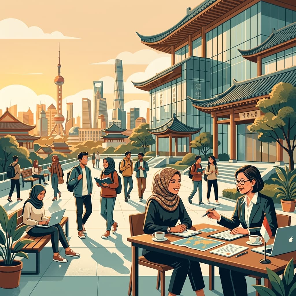 Students studying in China